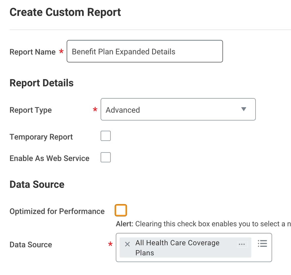create custom report