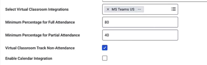 user-end screenshot of URL generation between Microsoft Teams and Workday Learning