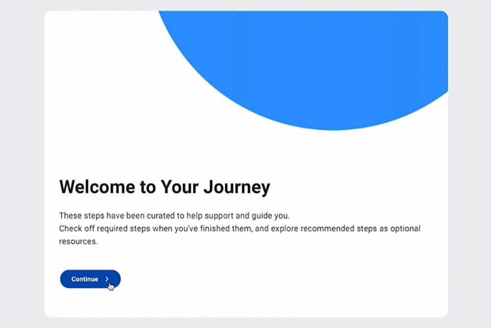 guided journeys welcome page