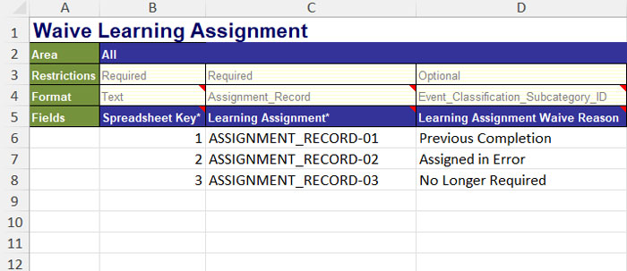image of the new waive learning assignment EIB in workday