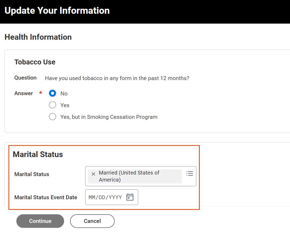 ben marital status enrollment