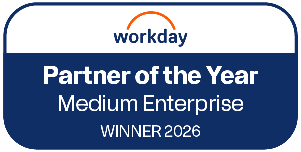 Award Badge from Workday to Commit Consulting for being the Medium Enterprise Partner of the Year Winner
