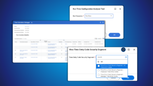 Screenshots of different time-tracking features in Workday.
