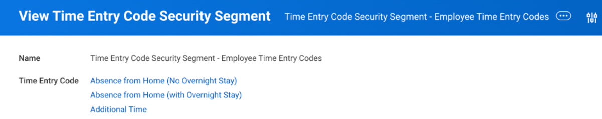 view time entry code security 2 xl w