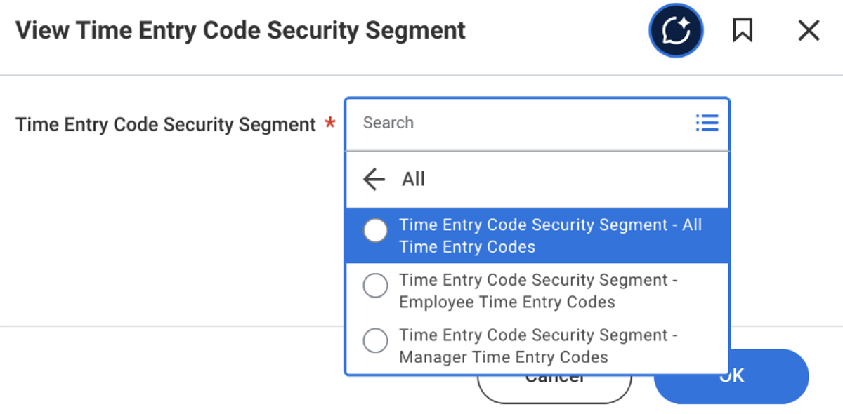 view time entry code security xl w
