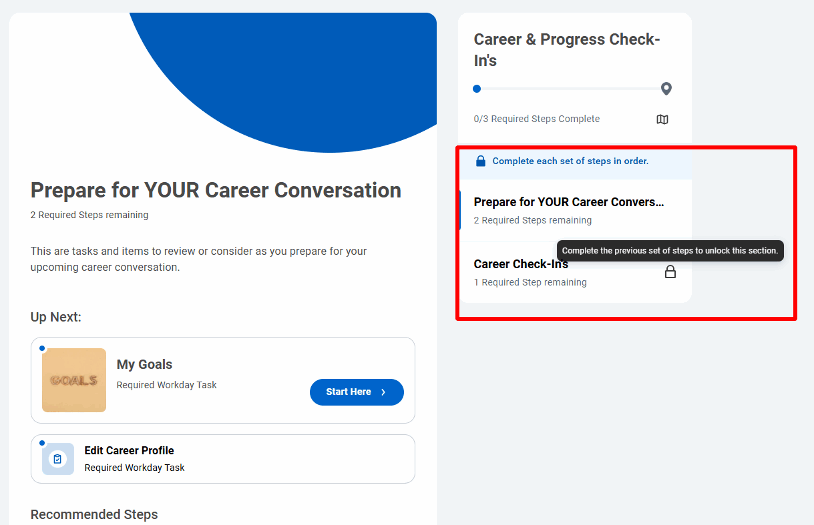 Screenshot of a Workday Journey highlighting the new Conditional Progression functionality.